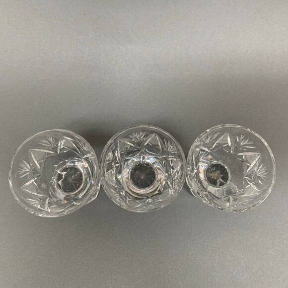 Vintage EAPG Clear Glass Shot Glass Glasses or Egg Holders Cuts 3 1/8" Lot of 3 - Picture 7 of 8